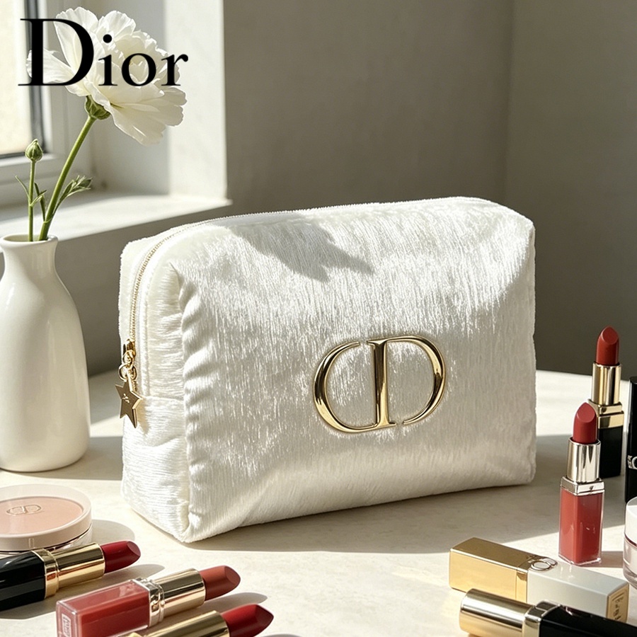 Women Bags Dior - Dior's Bag White Velvet Reistasje voor