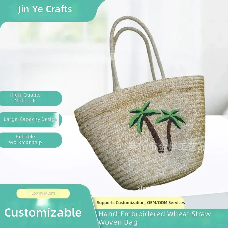 Women Bags Manufacturer - voor handgemaakte geborduurde tarwestrozak rotan flamingo