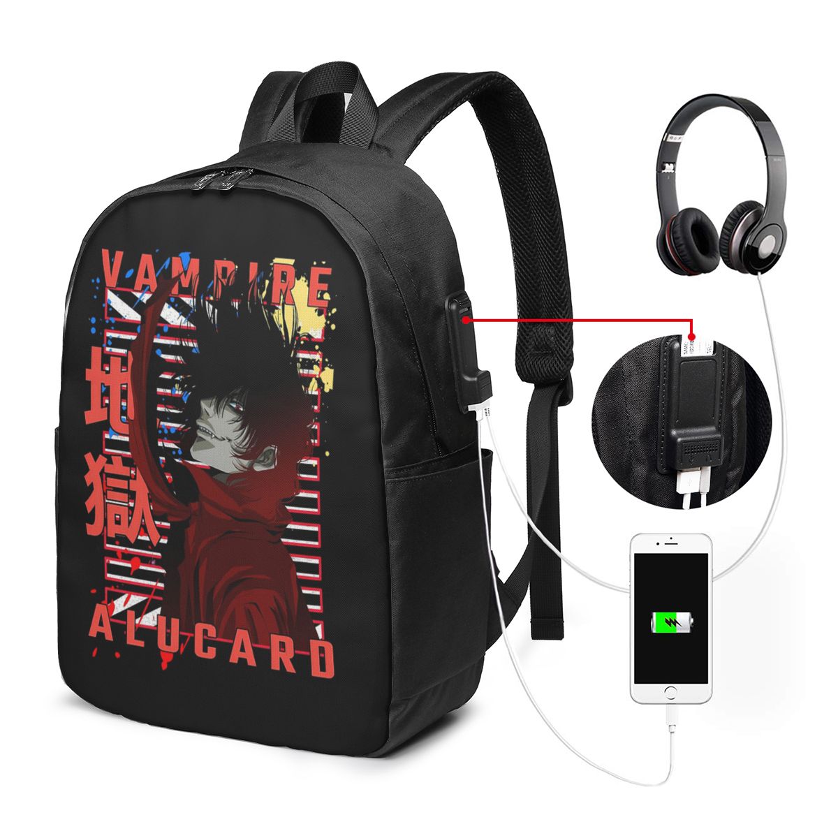 Women'S Bags Travel - Alucard Hellsing Manga Rugzak Reisnotebooktas Computer