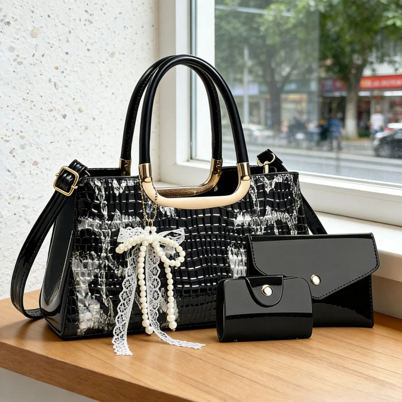 Women'S Crossbody Bags - Dameshandtasset, avondclutch met krokodillenpatroon, feestelijke crossbody