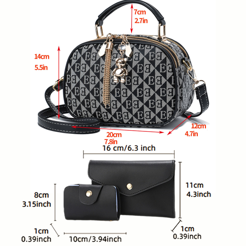 3-delige mini-tassen met lette - Women'S Crossbody Bags recensie en prijs