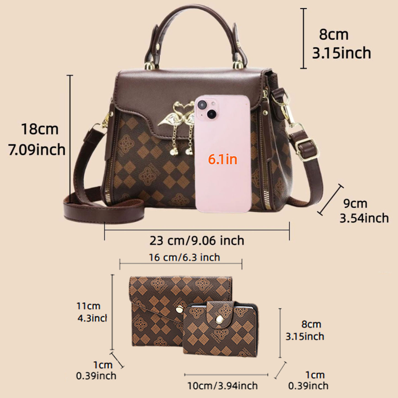 3-delige dames tasset, licht l - Women'S Crossbody Bags recensie en prijs